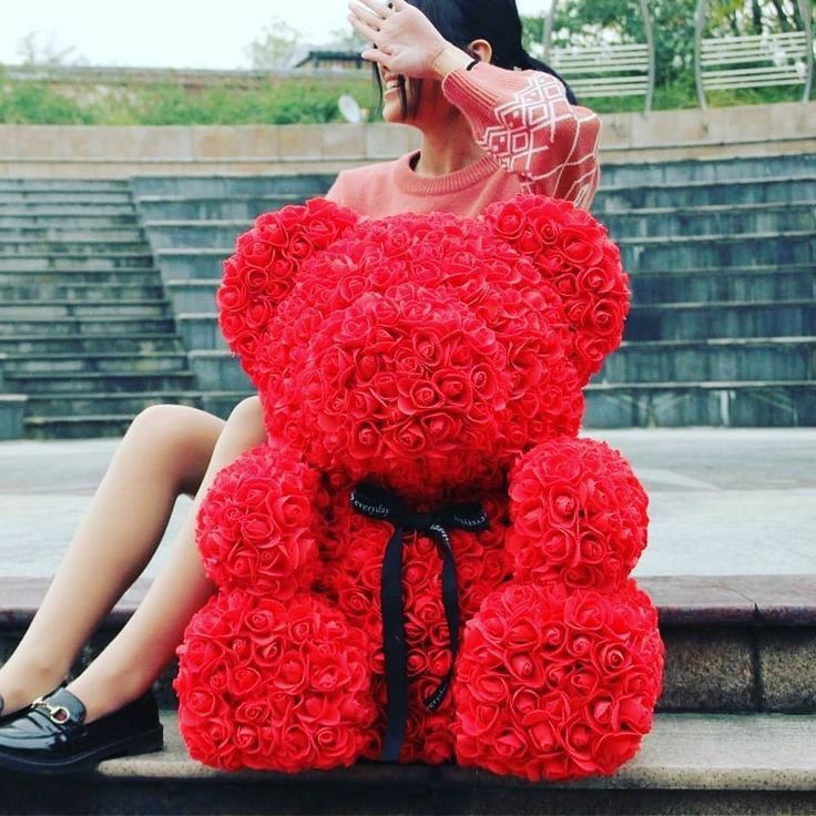 Giant Rose Teddy Bear ..mothers Day Gift