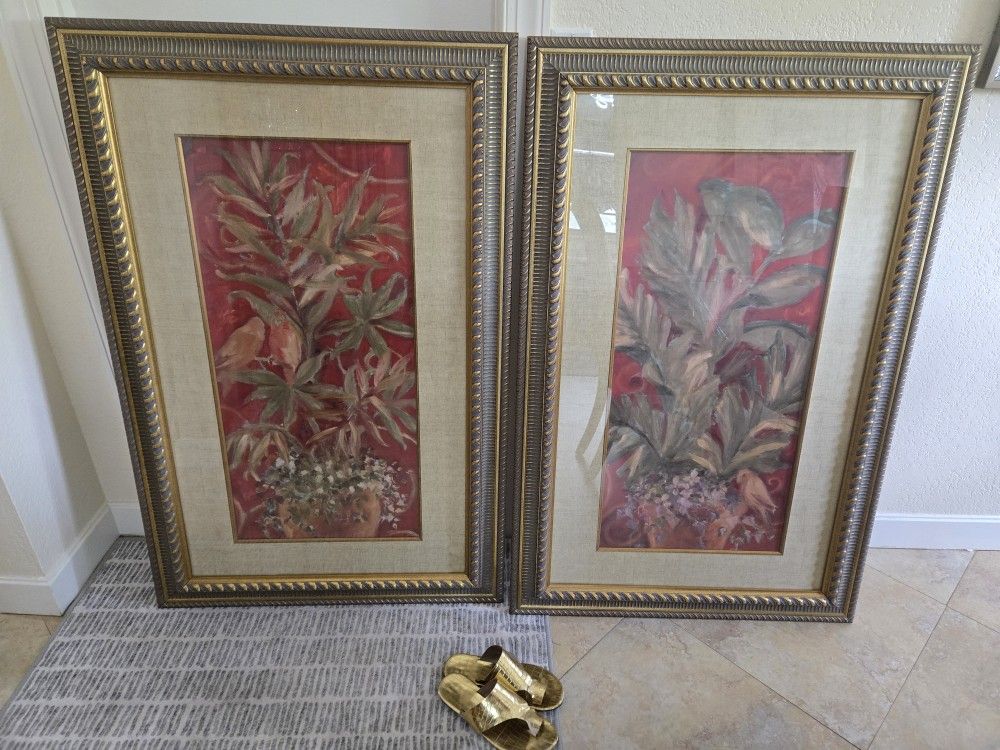 2 Gold Ornate Framed Pictures