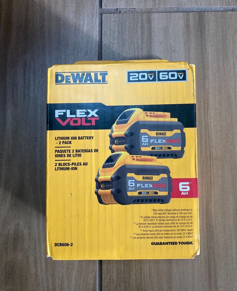DeWalt Flexvolt 2 pack Batteries De 20 V  6.0 Ah Nuevas 