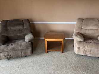 Free recliners, chair, end table