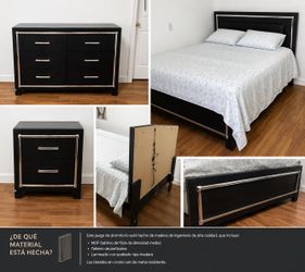 Modern Black Bedroom Set with Mattress – $800 OBO
