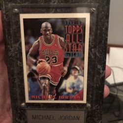 Michael Jordan 1992-93 Topps All-Star 1st Team Wooden Plaque 