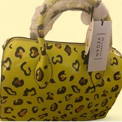 Yellow leopard Print Tote