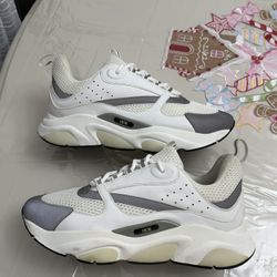 Dior B22 White Silver  Size 11 100% Real Diors Authentic
