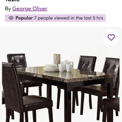 Dining Table – Faux Marble Top (George Oliver)