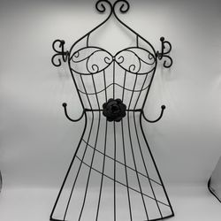 Black Metal Dress Wall Jewelry Organizer