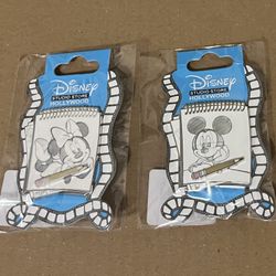 Disney Ghirardelli Studio Store Hollywood Mickey and Minnie Pins Sketchbook pin lot