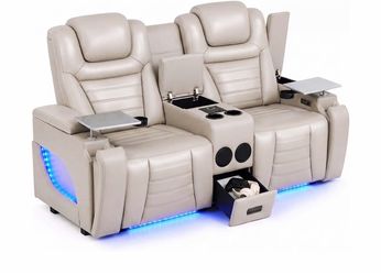 Home Theater Seating, Power Loveseat Recliner Sofa