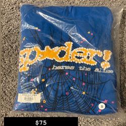 Marina Blue Sp5der Hoodie