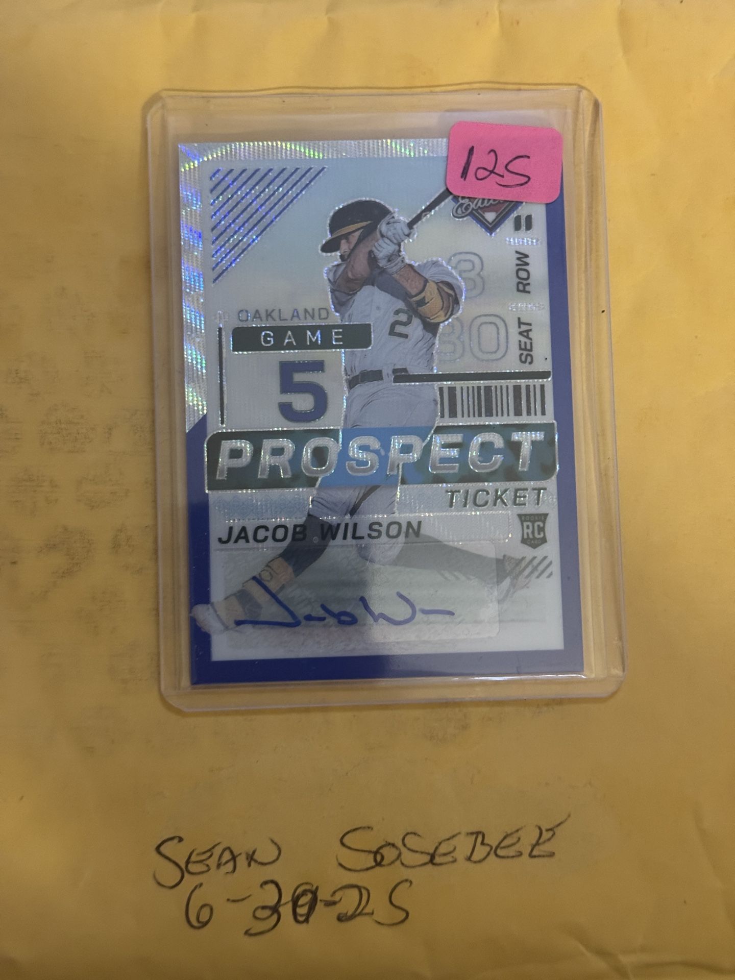 2024 Panini Prospect Edition Jacob Wilson Blue Wave Prizm Auto /75 Athletics