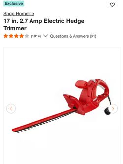 Homelite 17 inc 2.7 Amp electric Hedge Trimmer