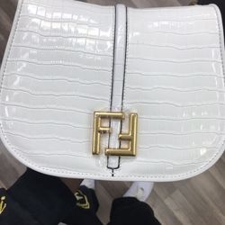 Fendi White Leather Bag 