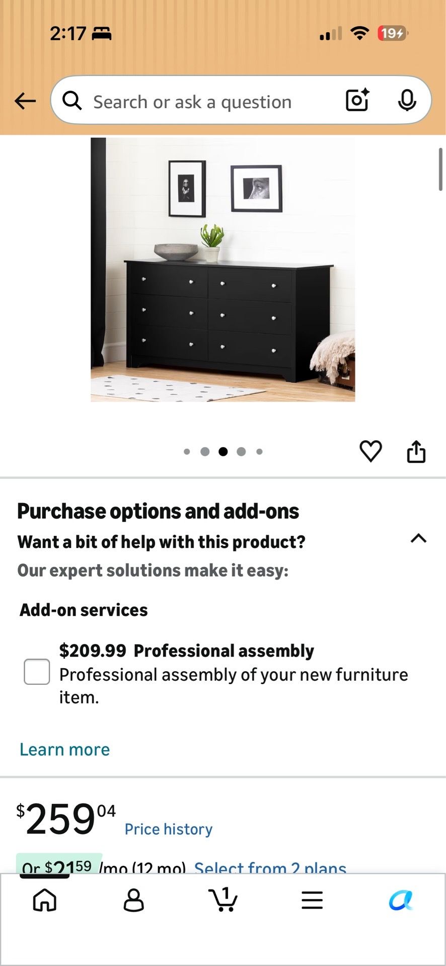 Black dresser