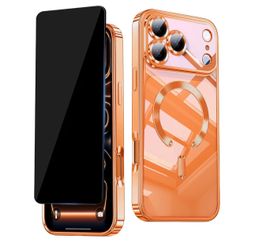 iPhone 17 Pro Max Case with Privacy Screen Protector [Never Yellowing]