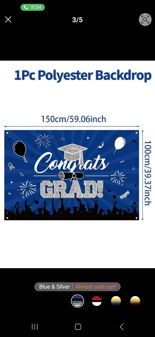 Graduation Polyster Backdrop With Card Box $18