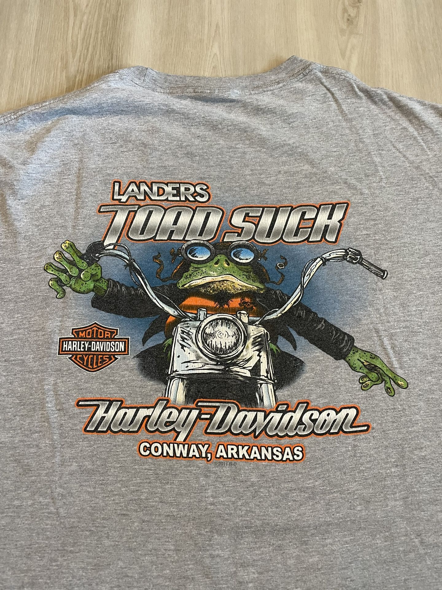 Harley Davidson T-Shirt Landers Toad Suck Conway, Arkansas Mens 2XL