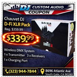 Chauvet DJ D-Fi XLR Pack Wireless DMX Lighting System Receiver Transmiter Multi-Charger 🚨 Payment Options Available 🚨 No Credit Needed 🚨 