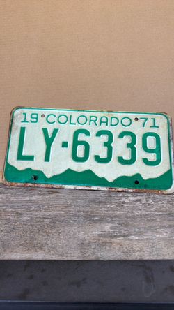 Vintage Colorado license plate 1971