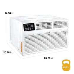 Whirlpool 10,000 BTU (DOE) 230-Volt Through-The-Wall Air Conditioner Cools 450 sq. ft. with Heater with Remote in White