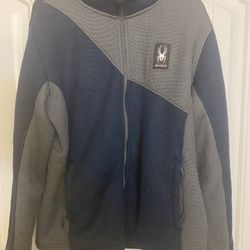 Spyder Men’s XL District Constant Full-Zip Fleece Lined Jacket Coat; Blue & Gray