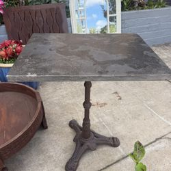 Antique Marble Top Solid Bronze Base Table