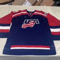 Youth Large Nike Team USA Olympic Jersey Blue Sewn Clean Vintage 90s Nagano