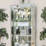 Brand new silver glass curio (31"W X 16"D X 78"H)