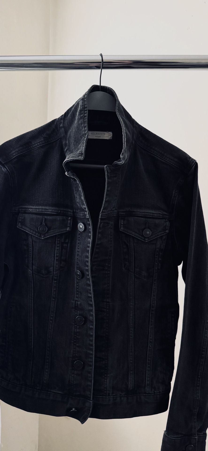 AllSaints Black Denim Jeans Jacket – Fit Size Medium