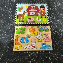 Wood Puzzle $3 For Both Of Them, Used