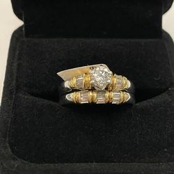 Platinum / 18KYG 2-piece Ladies .75CTW Wedding Ring 