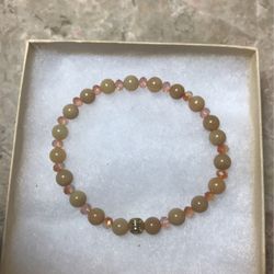 Agate Gemstone Stretch Bracelet Size Size 7.5 Inches