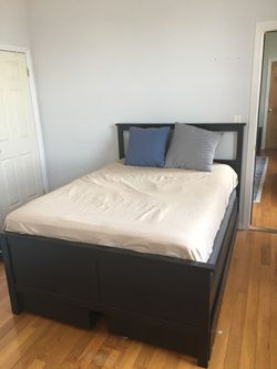 HEMNES Bedroom furniture, set of 4, black-brown, Queen - IKEA