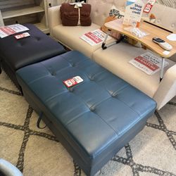 Brand New Blue Storage Ottoman 