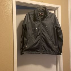 Dark Gray Women’s Wind Jacket With Zippered Hood