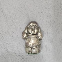 Rare Vintage Petro Silver Plated Pewter Singing Monk