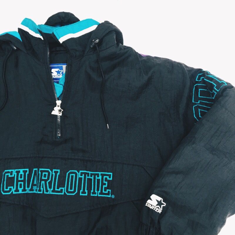 Vintage Starter NBA Charlotte Hornets Pullover Parka windbreaker jacket