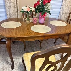 Solid wood dining set 4 chairs