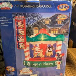 Gemmy 7 Ft Rotating Carousel