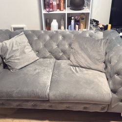 Modern Fort Velvet Loveseat Couch 
