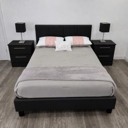 Bed Frame  And Two Nightstands 