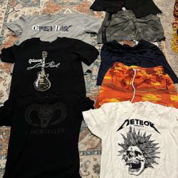 Men’s Streetwear & Graphic Clothing Lot (M/L) – FUBU, Adidas, DemonTeller, Gibson Les Paul