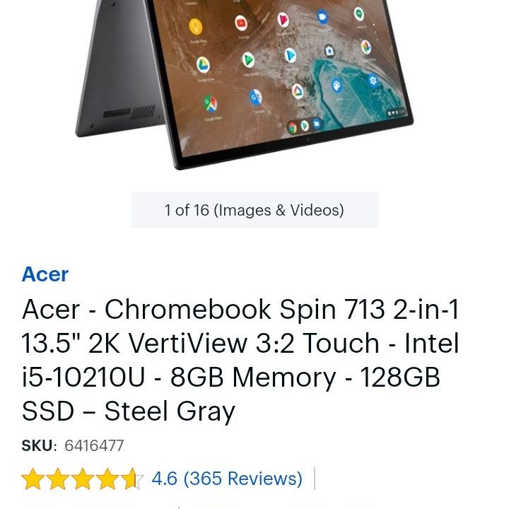 Like NEW Acer Chromebook Spin / 13.5 inches /2256 X 1504 Resolution/ YES is  available for Sale in Hollywood, FL - OfferUp