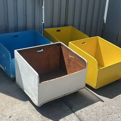 Wooden Boxes With Wheels Great For Tools Or Toys five dollars each three for 15