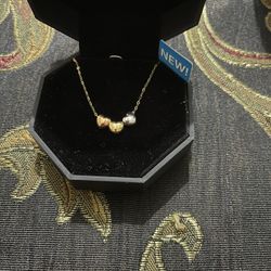 Brilliance Fine Jewelry Women's 10kt Gold Puff Heart Necklace, 17"