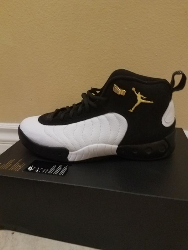 Jordan Mens Jumpman Pro Basketball Shoes Black/Metallic Gold/White (Size 10.5) for Sale in
