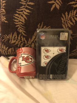 Kansas City Chiefs coffee mug and Dominos