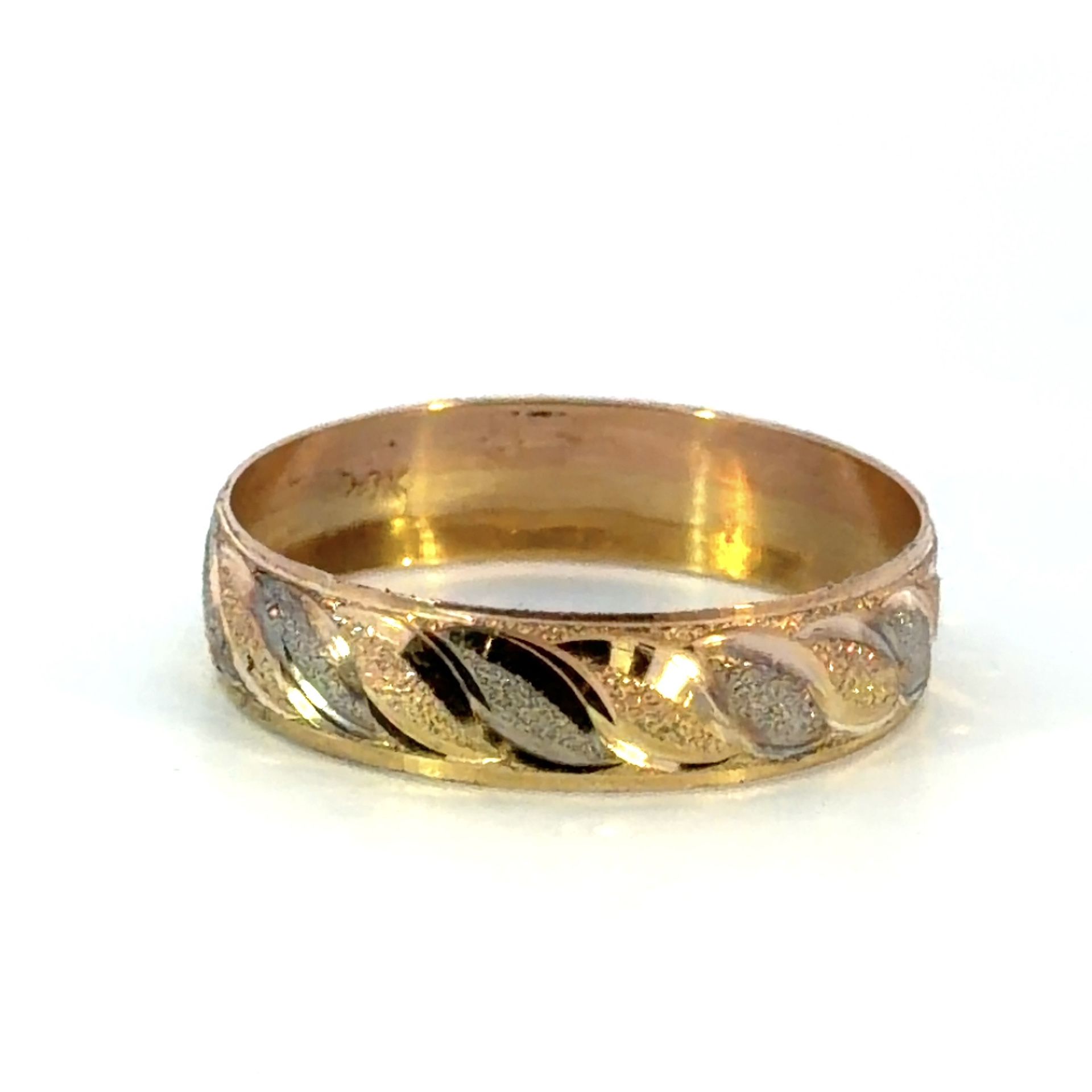 Men’s  14k Tri Toned Rose White Yellow Gold Wedding Band  Ring Size 12.5 GP3116016