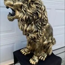 3 Foot Tall, Golden Lion Statue