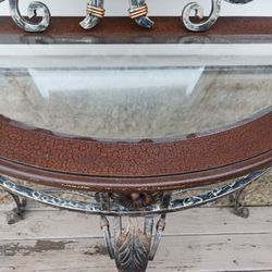 I Am Console Table With Glass Top And Matching Mirror