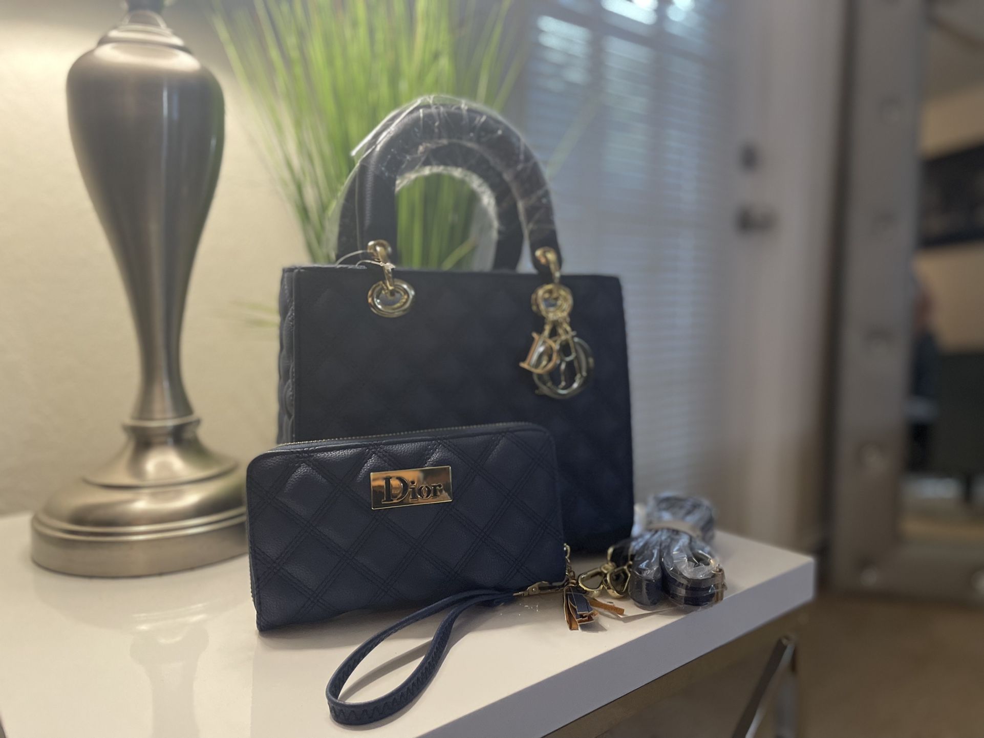 Blue Tote With Wallet 